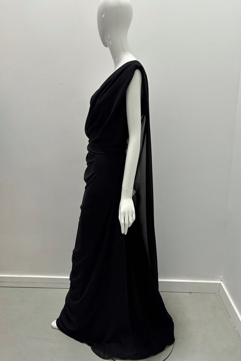 Robe à décolleté asymétrique Gemy Maalouf