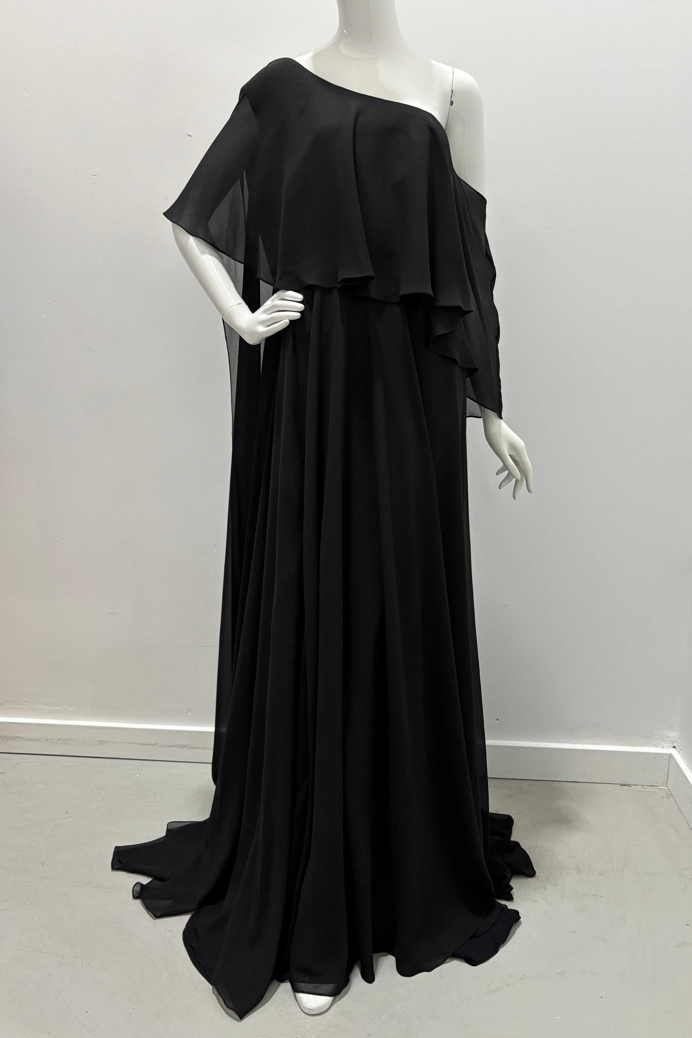 Gemy Maalouf One Shoulder Featuring Ruffles Gown Dress Trs Chic Gemy Maalouf One Shoulder Featuring Ruffles Gown Dress Trs Chic