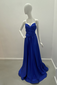 Strapless Sleeveless Faux Wrap Gown