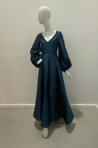 Greta Constantine Rowel Gown with Gathered Sleeve