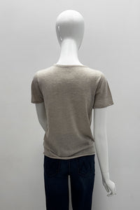 T-shirt à col rond à manches courtes en cachemire Majestic Filatures