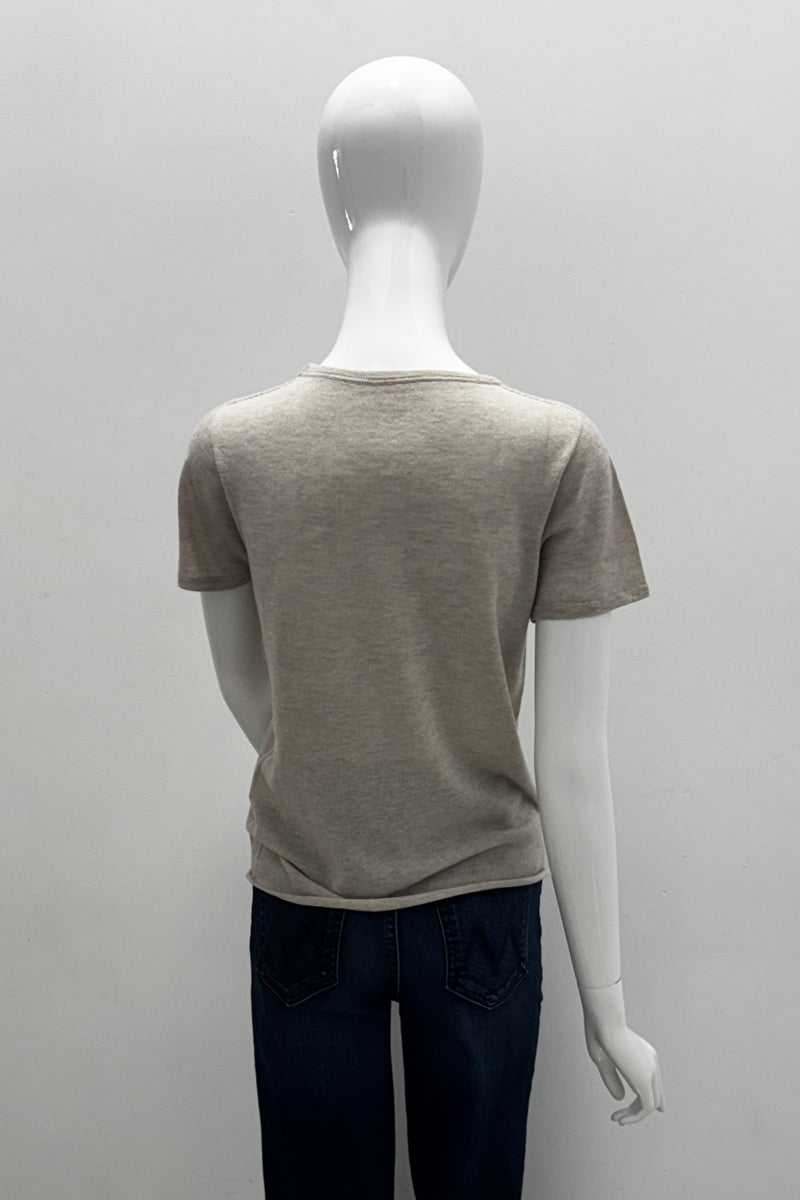 T-shirt à col rond à manches courtes en cachemire Majestic Filatures