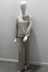 Pantalon large en molleton French Terry écru Majestic Filatures