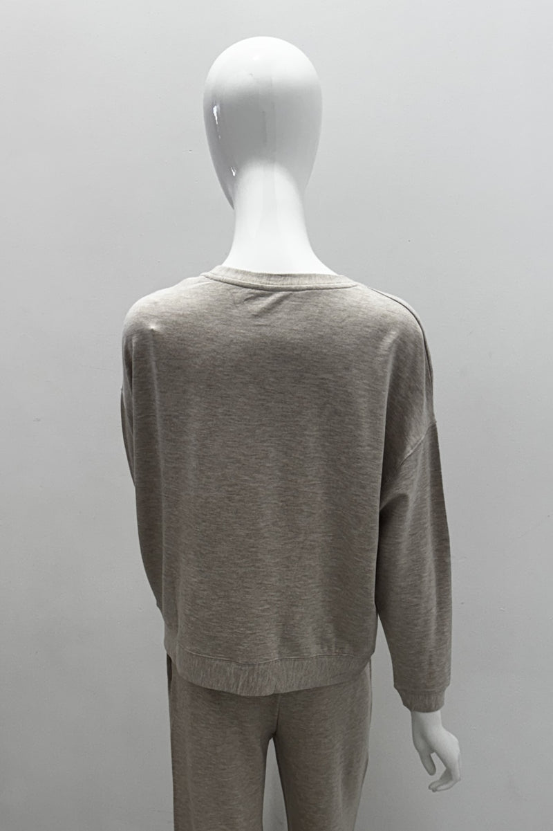 Majestic Filatures Sweat French Terry à Manches Longues et Col Rond