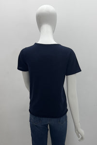 T-shirt à col rond à manches courtes en cachemire Majestic Filatures