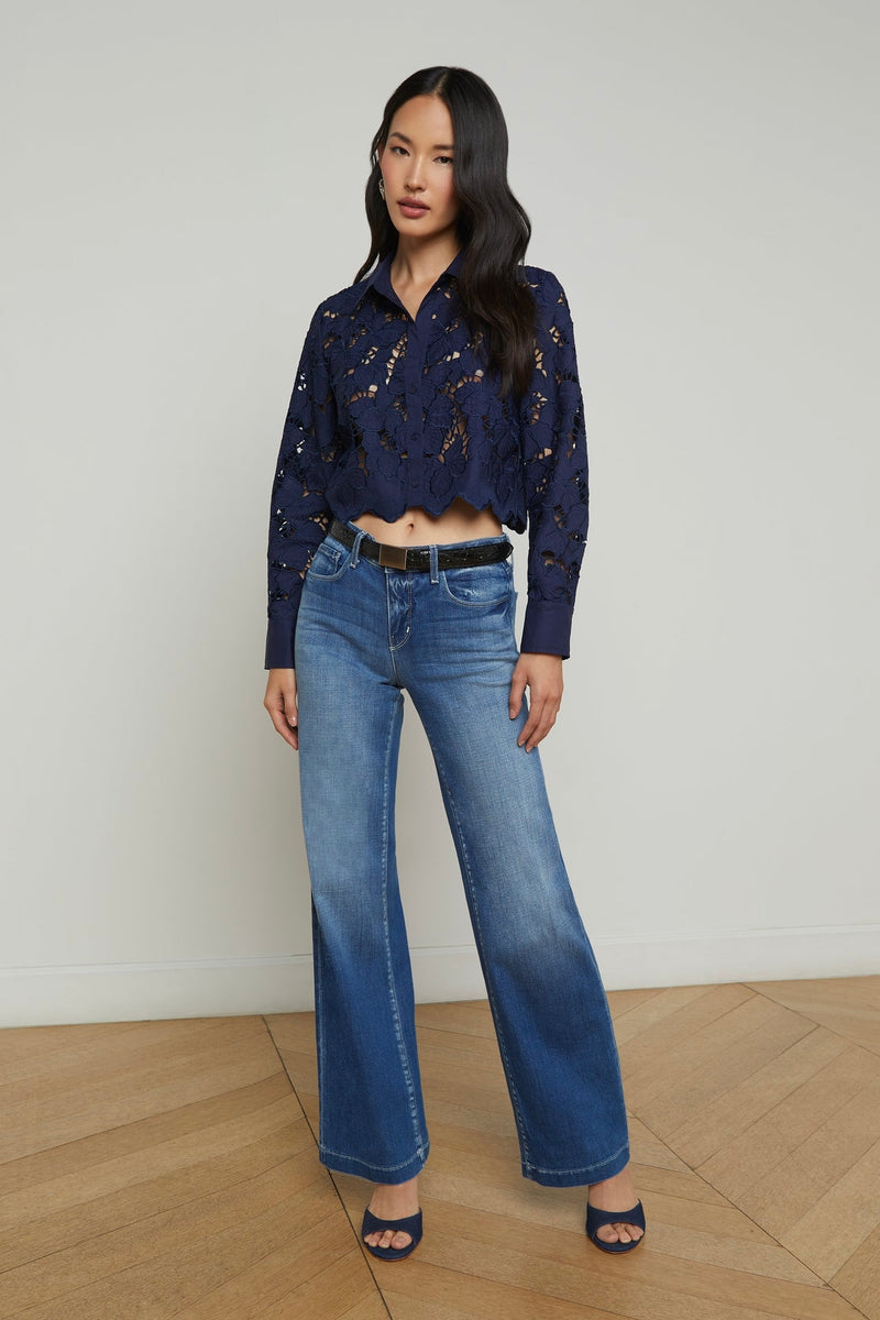 L'Agence Seychelle Cropped Blouse