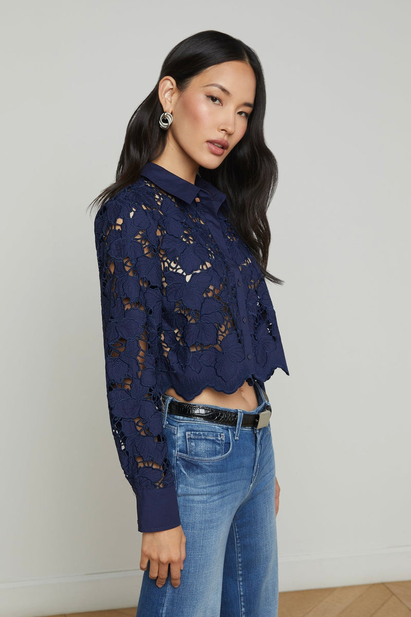 L'Agence Seychelle Cropped Blouse