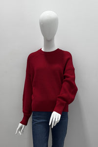 Pull à col rond côtelé en mérinos Majestic Filatures