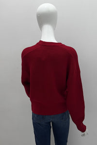 Pull à col rond côtelé en mérinos Majestic Filatures