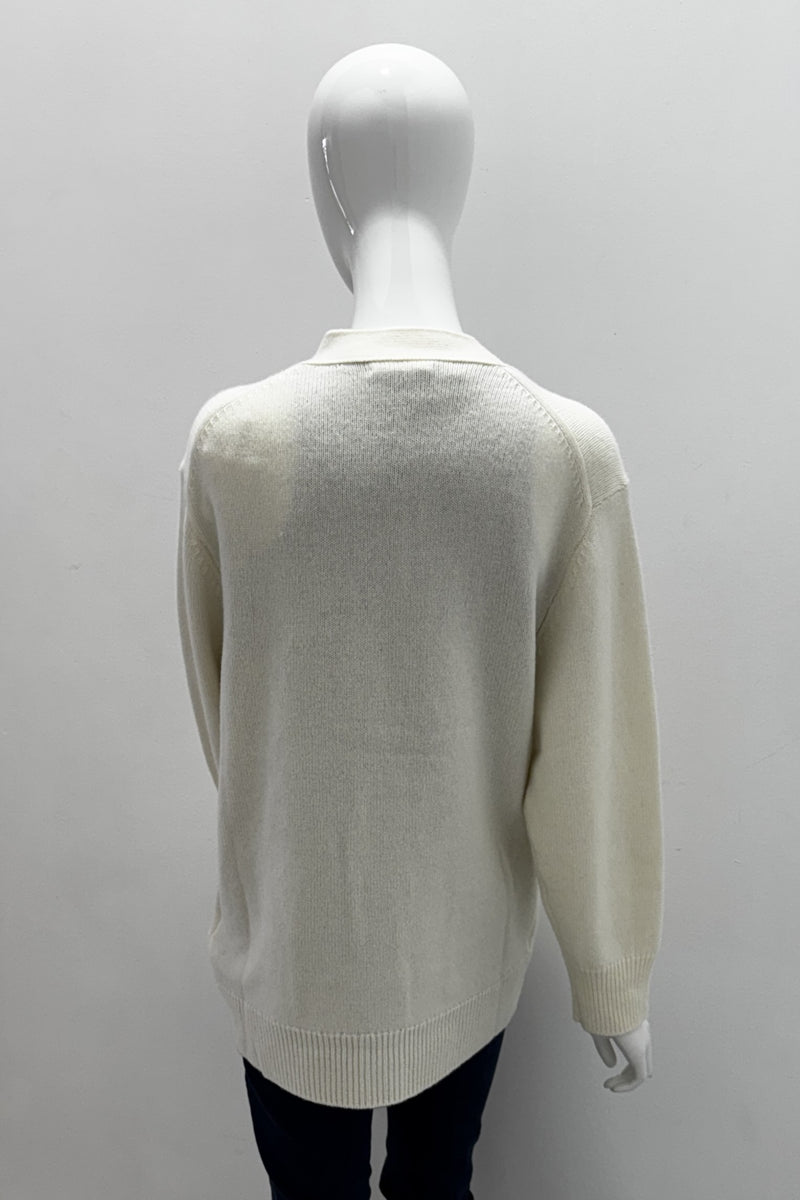 Cardigan à col en V en laine et cachemire Majestic Filatures