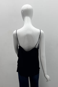 Marella Spuma Camisole en soie avec détails en dentelle (merci d'ajouter la photo marine)