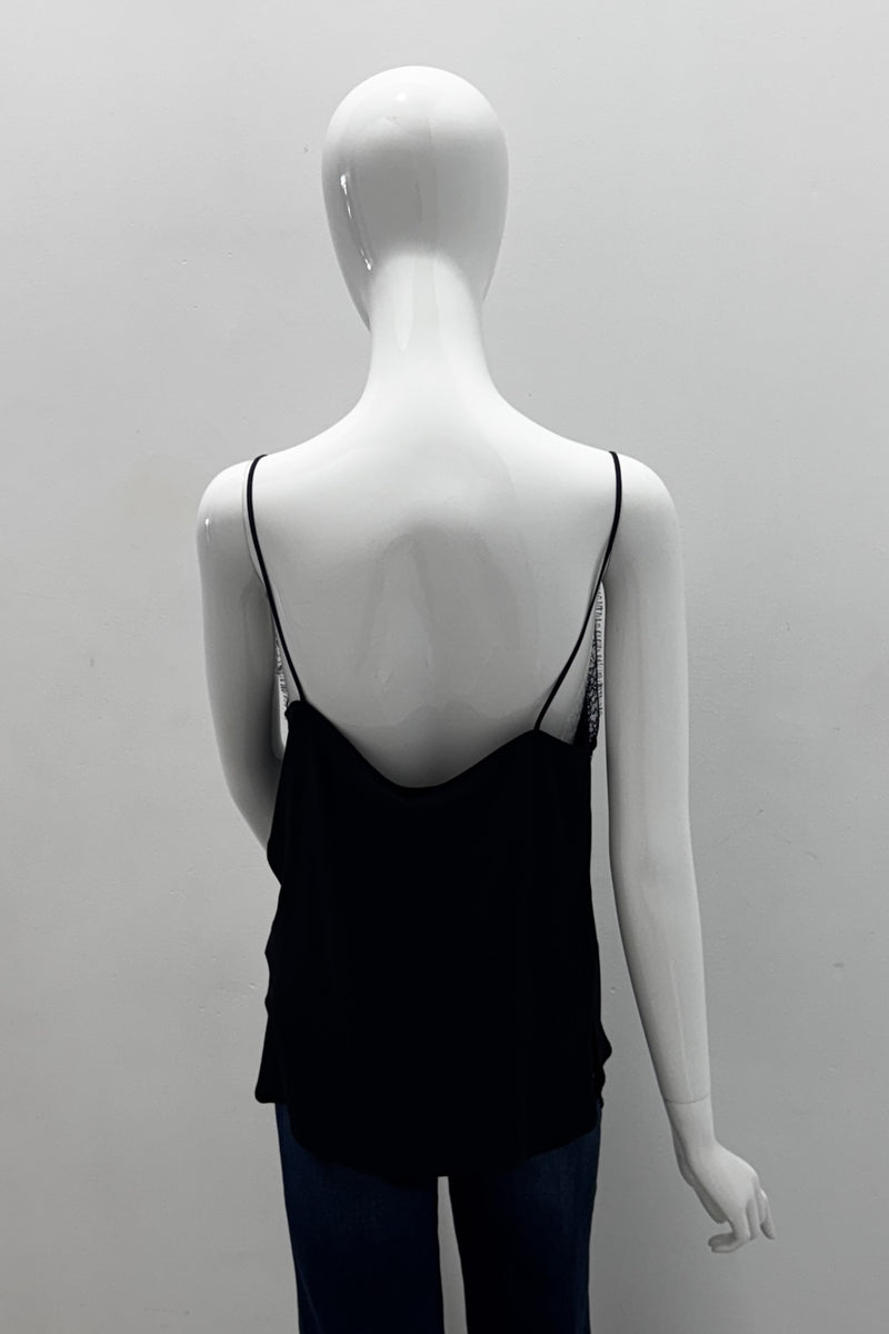 Marella Spuma Camisole en soie avec détails en dentelle (merci d'ajouter la photo marine)