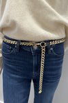Brave Leather Simple Chain Belt Beige Suede
