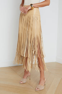 L'Agence Karolina Fringe Vegan Leather Skirt