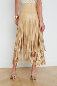 L'Agence Karolina Fringe Vegan Leather Skirt