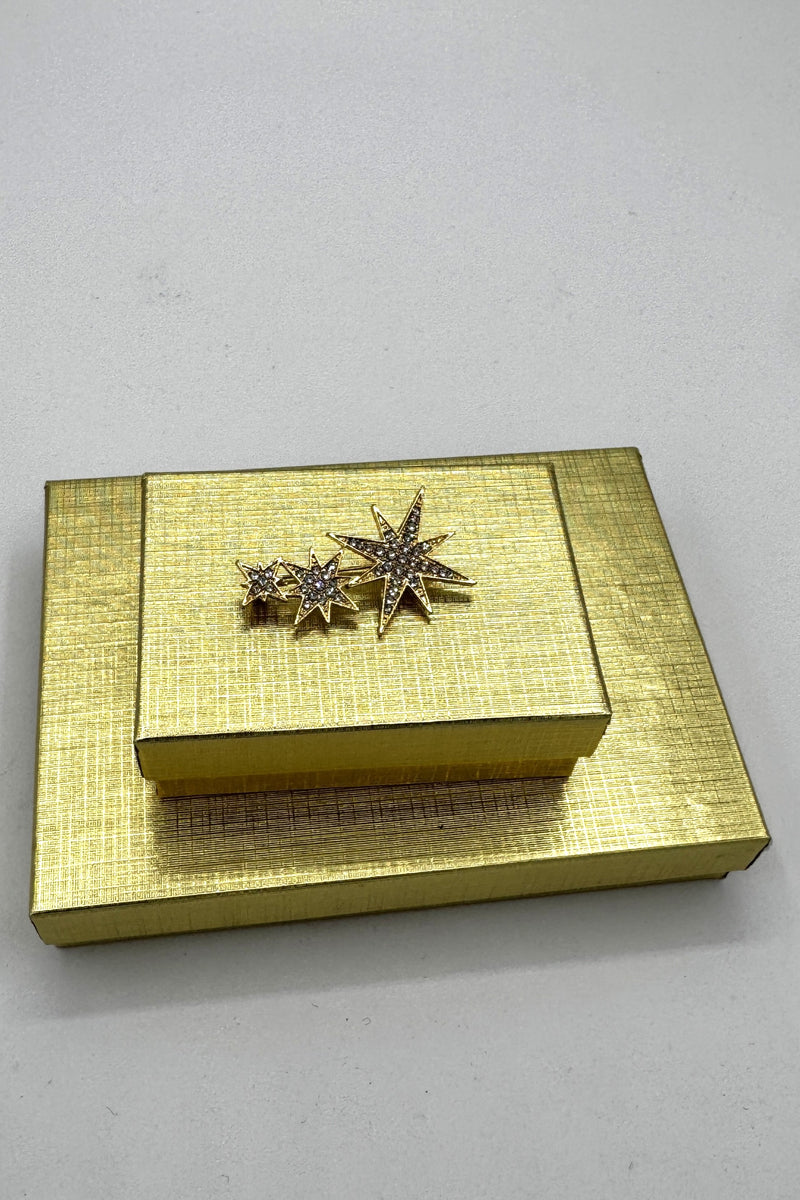 Tres Chic Golden Three Star Broach