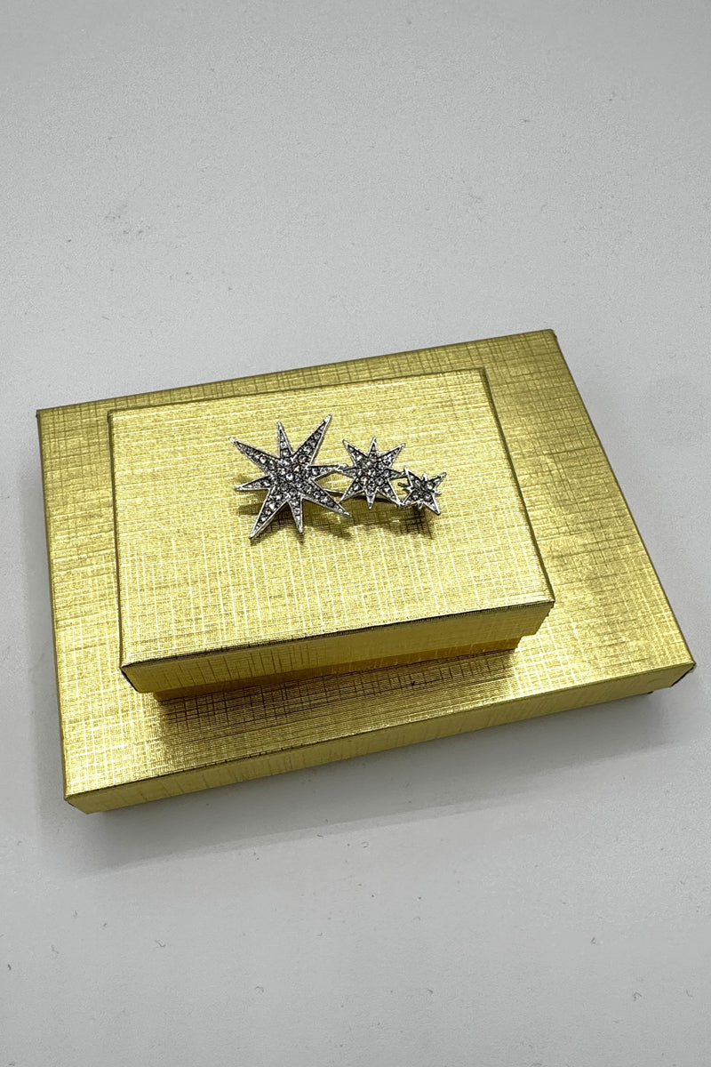 Broche Trois Étoiles Argent Très Chic