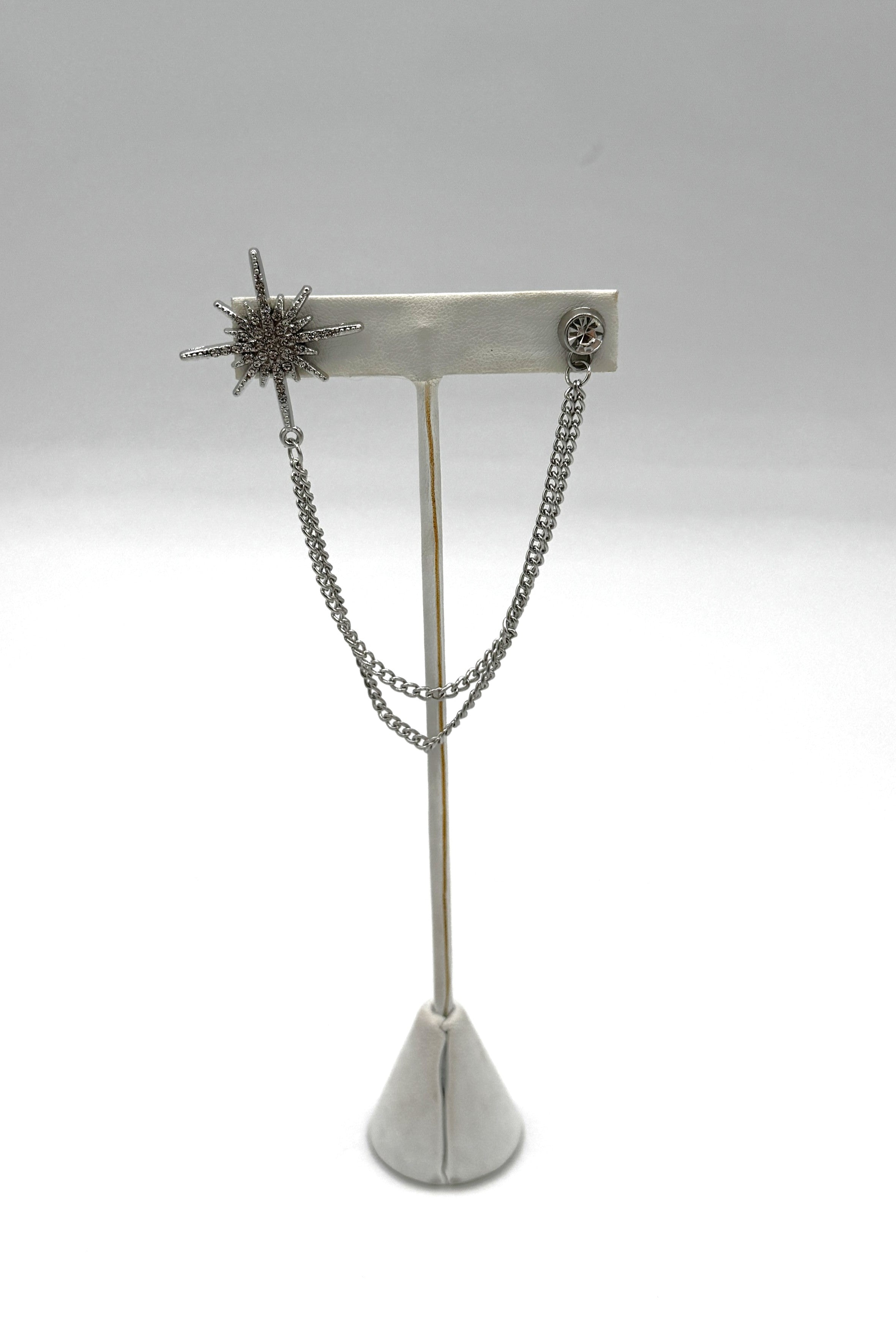 Tres Chic Dual Pin Silver Brooch