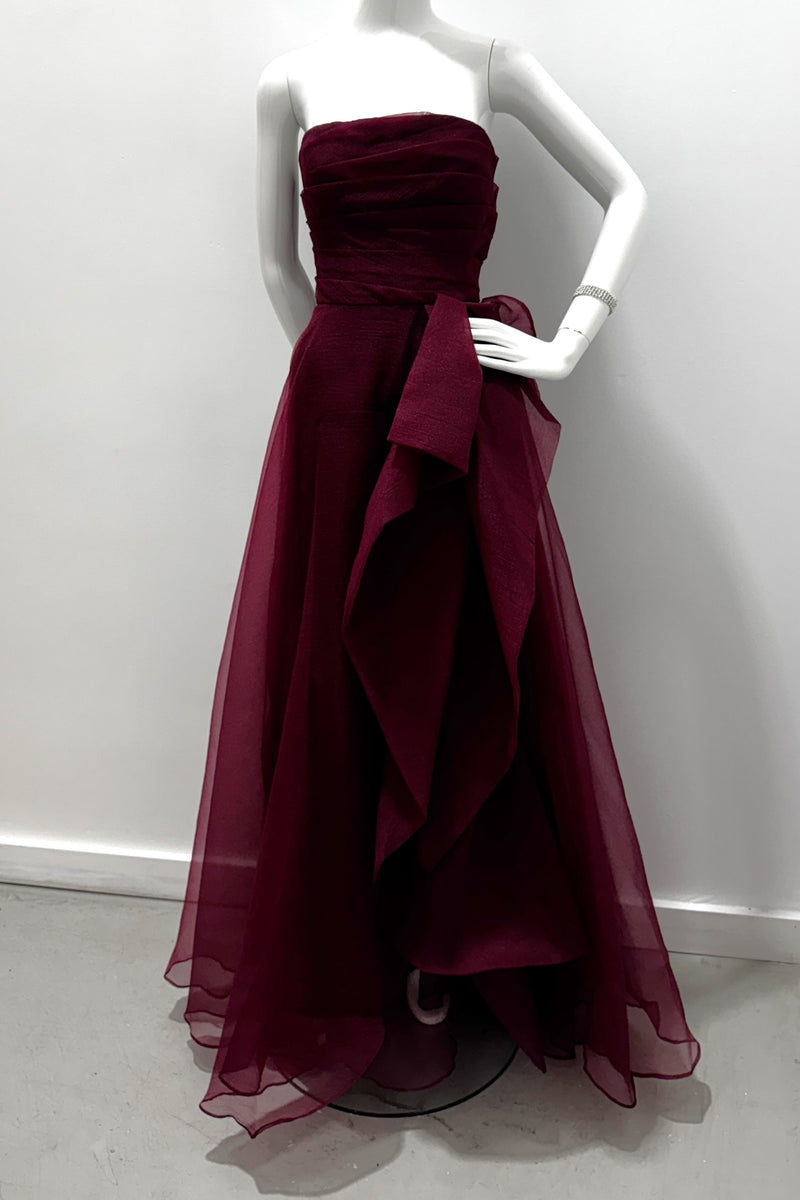 Theia Couture Teresa Strapless Draped Gown