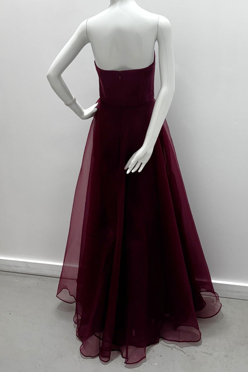 Theia Couture Teresa Strapless Draped Gown