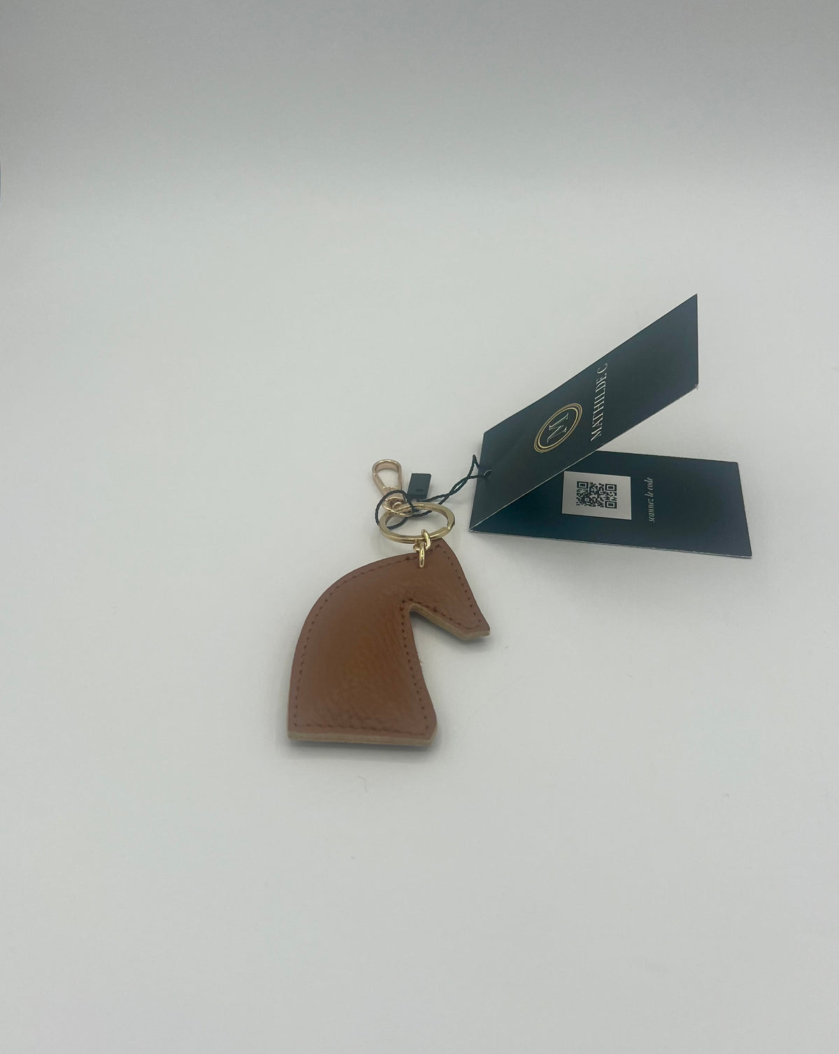 Porte-clés en cuir camel Mathilde C Shiloh