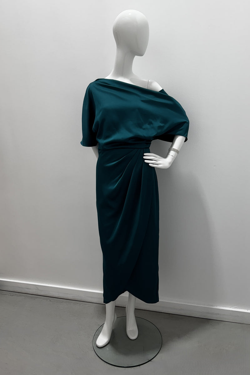 Robe drapée Theia Rayna à une épaule