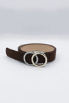 Ceinture en cuir à boucle double cercle Otir Brave