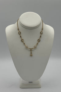 ELEN HENDERSON 9639NL GOLD AND CRYSTAL LEAF WITH EARRINGS