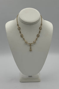 ELEN HENDERSON 9639NL GOLD AND CRYSTAL LEAF WITH EARRINGS