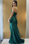 Strapless High-Slit Gown