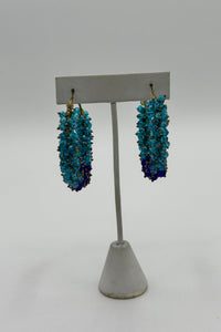 Tres Chic Blue Beeds Loop Earrings