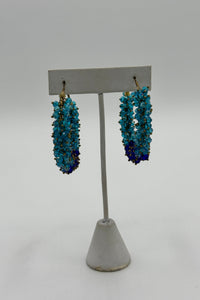 Tres Chic Blue Beeds Loop Earrings