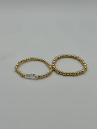 Tres Chic Gold Pearl Bracelet set of 5