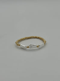Tres Chic Gold Pearl Bracelet set of 5