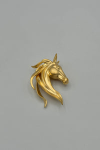 Tres Chic Gold Horse Broach