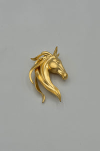 Tres Chic Gold Horse Broach