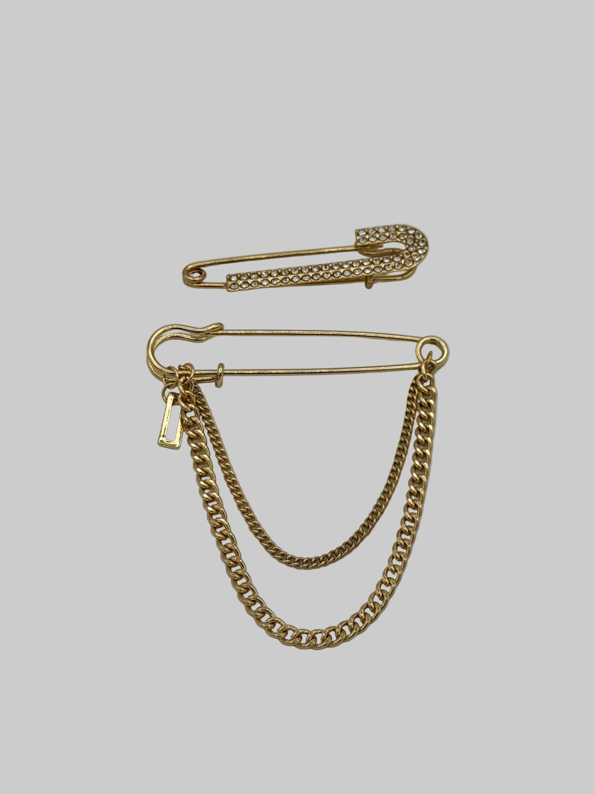 Tres Chic Golden Saftey Pin  Set of 2 Brooch
