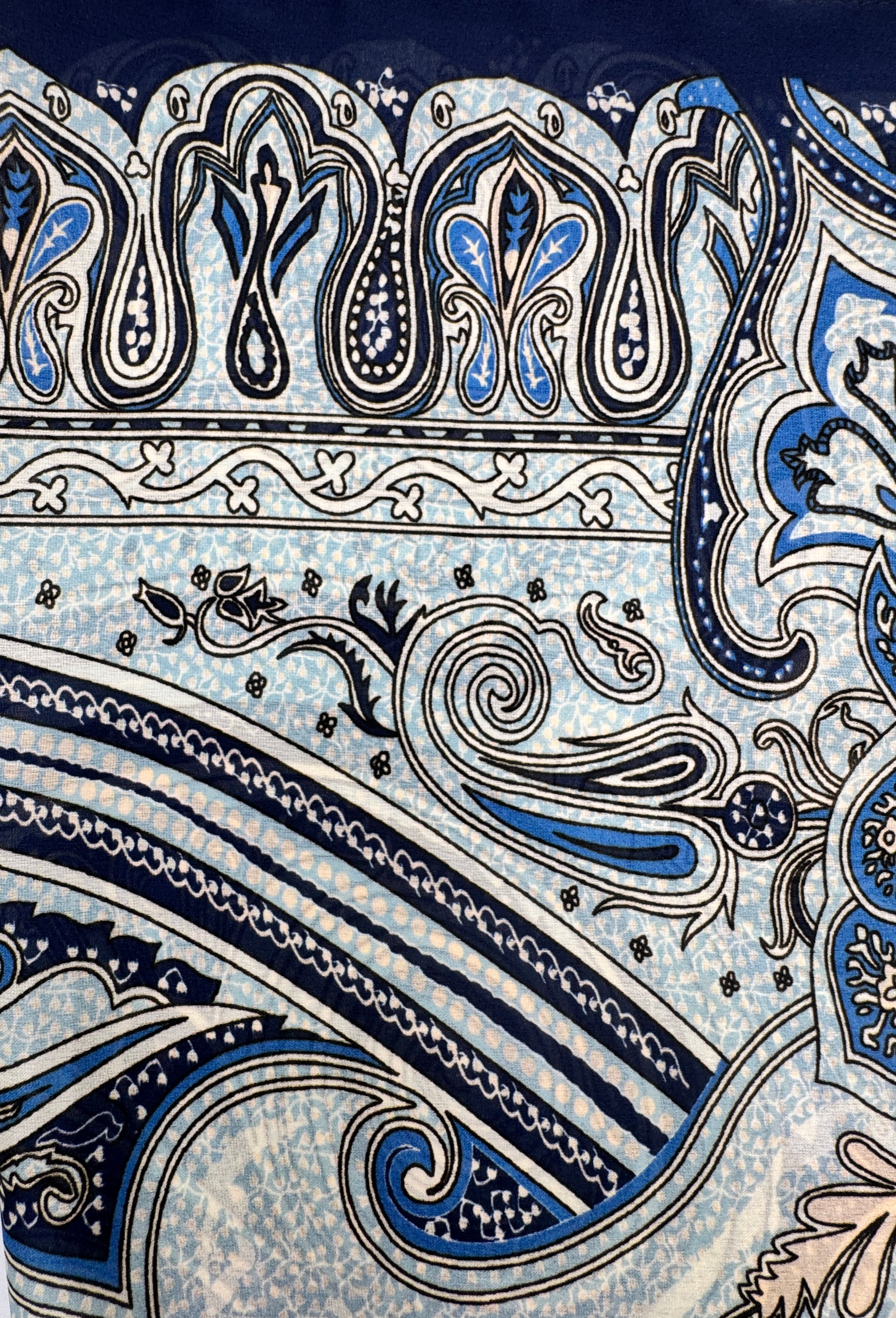 Midnight Paisley Silk Scarf