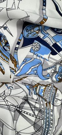 Nautical Voyage Silk Scarf