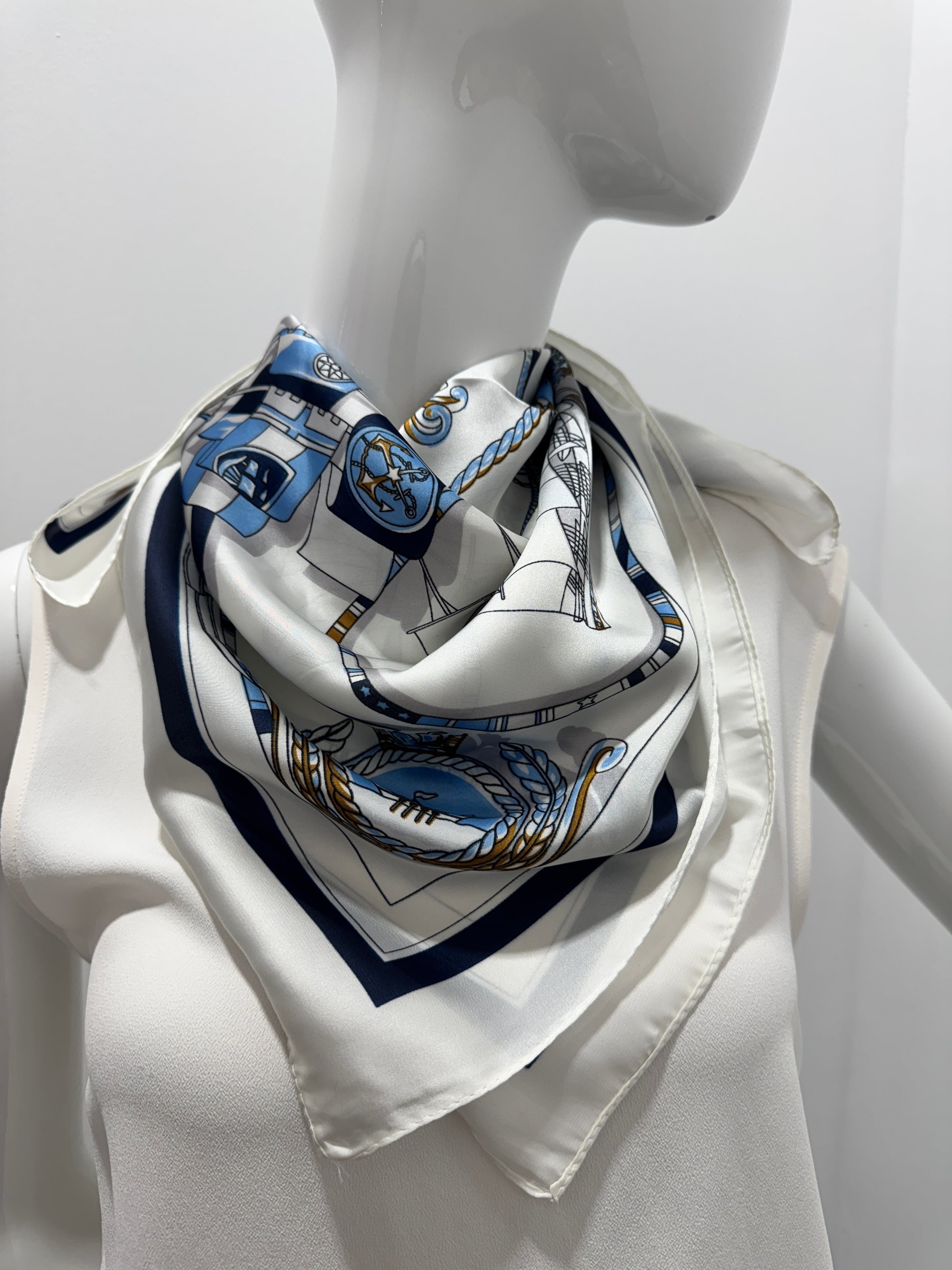 Nautical Voyage Silk Scarf