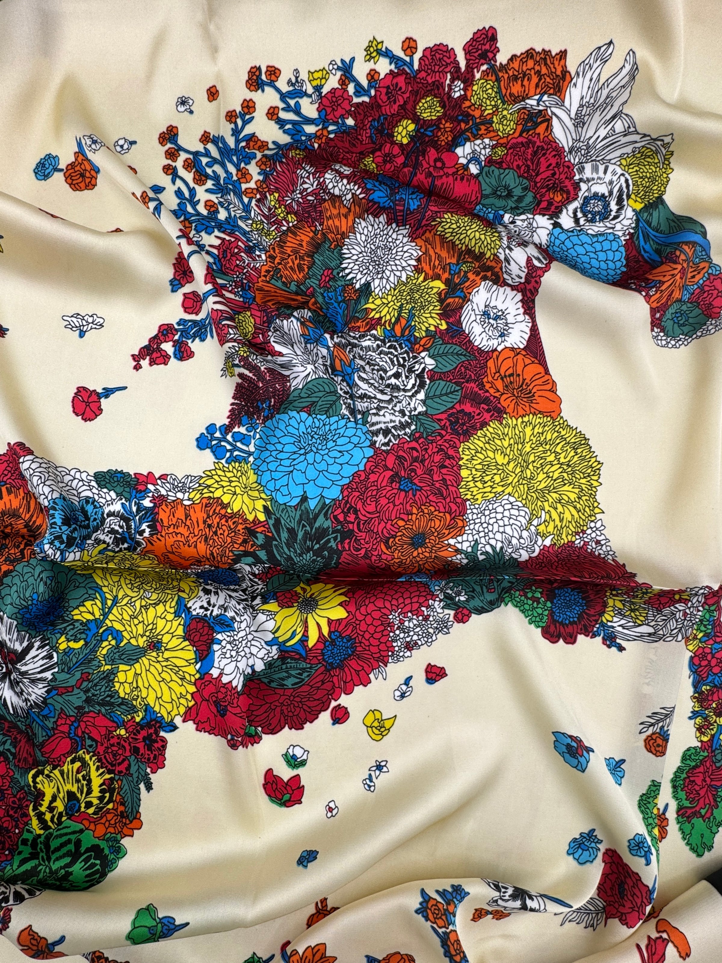 Floral Symphony Silk Scarf