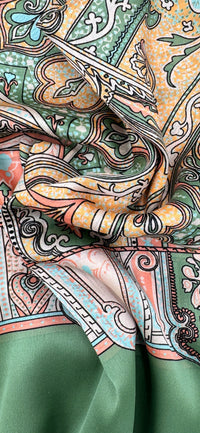 Écharpe en soie Élégance Verdoyante