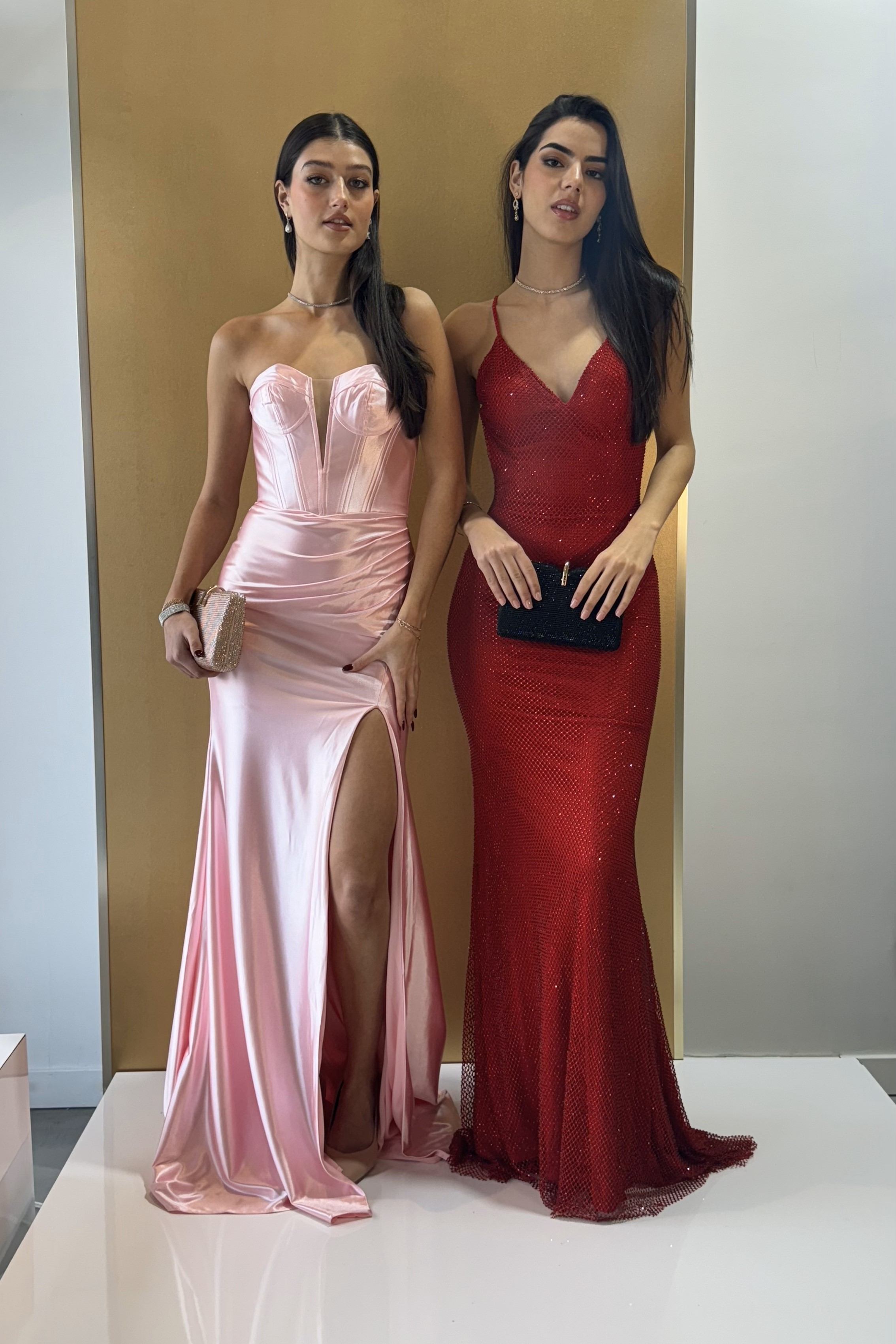 Satin Bustier Gown With Side Slit Trs Chic Satin Bustier Gown With Side Slit Trs Chic