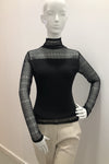 Riani Lined Mesh Turtleneck Top