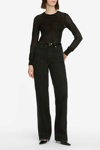 Frame Sheer Stripe Sweater