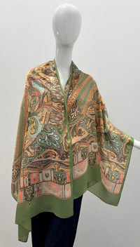 Écharpe en soie Élégance Verdoyante