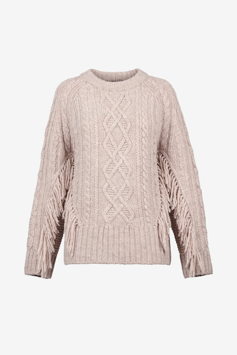 Smythe Crewneck Fringe Sweater