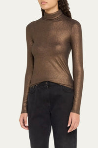Majestic Filatures Soft Touch Metallic Turtleneck