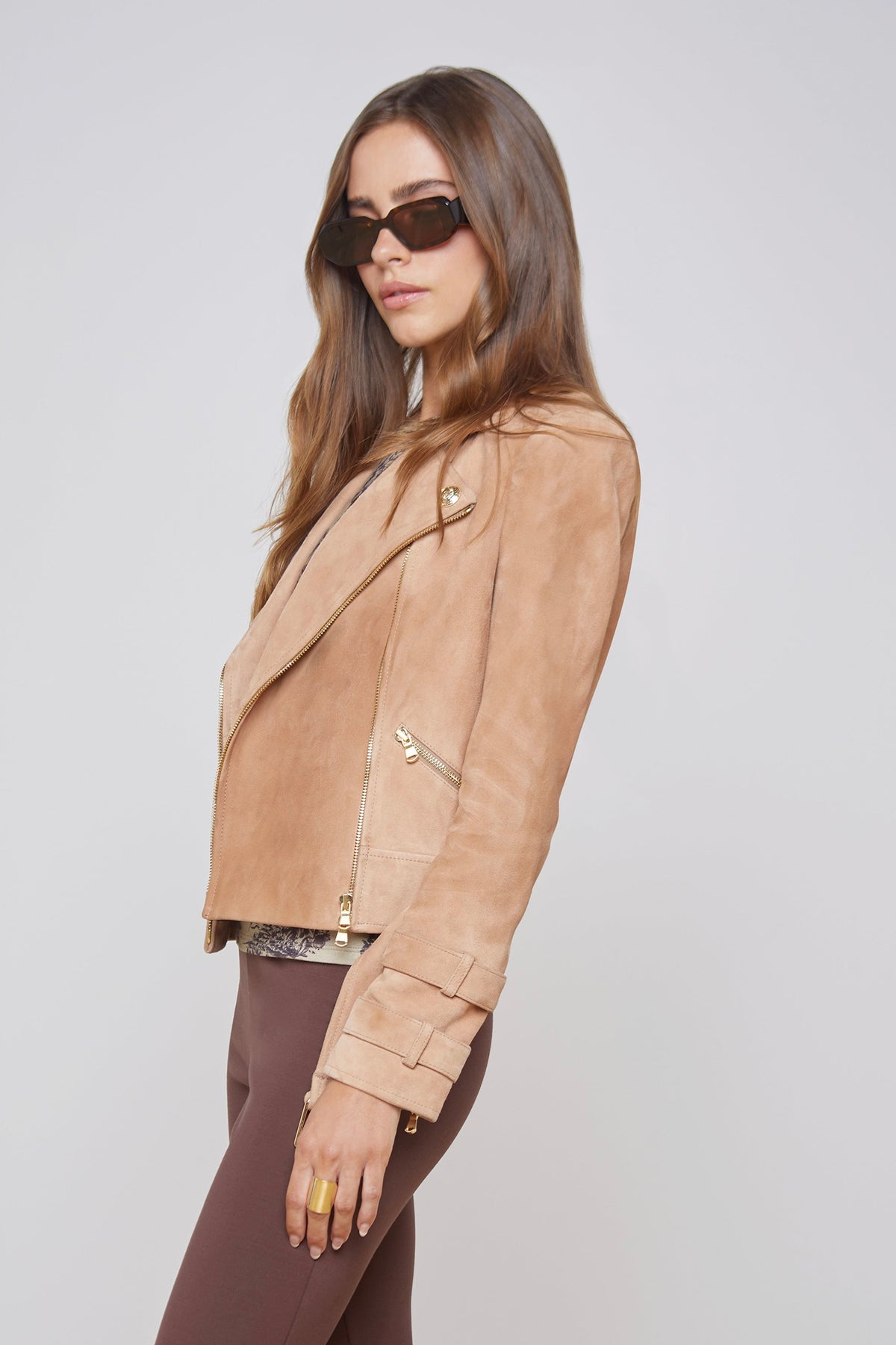 L'Agence Billie Suede Leather Jacket