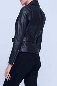 L'Agence Teo Belted Leather Jacket